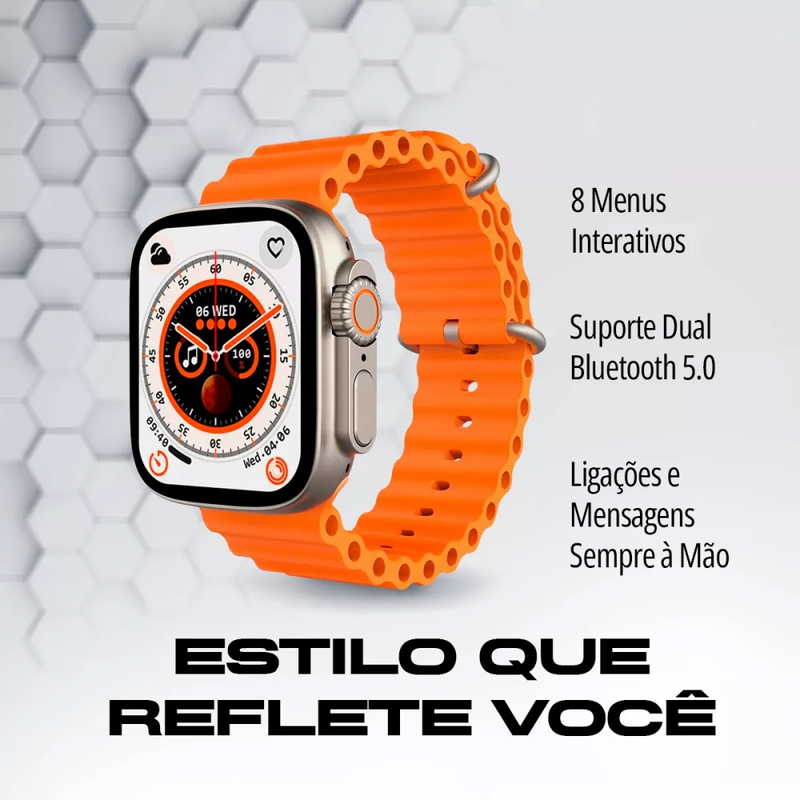 Relógio Inteligente Smartwatch 49mm com 02 pulseiras - Amoled NFC Serie X9 Ultra2