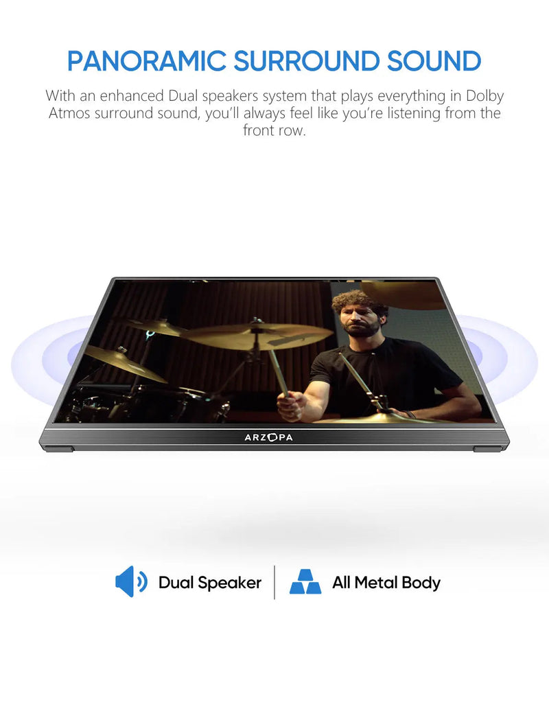 Arzopa S1 Monitor Portátil | 15.6'' FHD 1080P